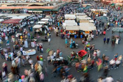 images of Morocco - Jemaa el-Fna from above
