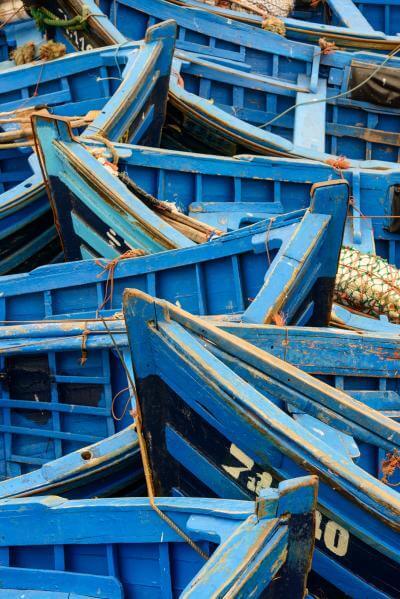 Image of Blue Boats of Essaouira - Blue Boats of Essaouira