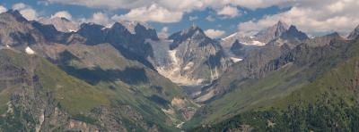 Views on Caucasus mountains