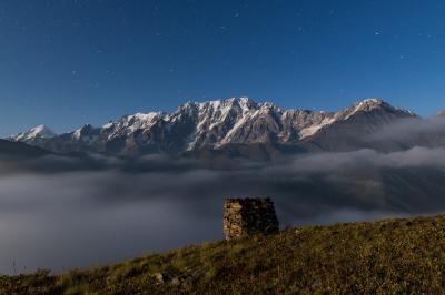 Mt Shkhara on a starry night