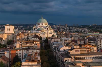 photo locations in Serbia - Belgrade from Slavija Hotel Rooftop