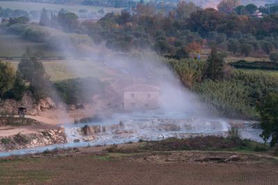 Toscana instagram spots - Saturnia hot springs - elevated view