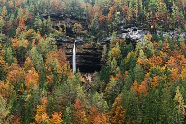 Peričnik Waterfall across the Valley