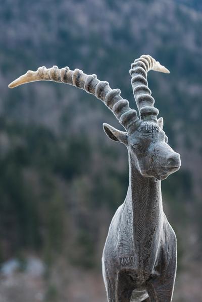 pictures of Slovenia - Lake Jasna - Ibex Statue