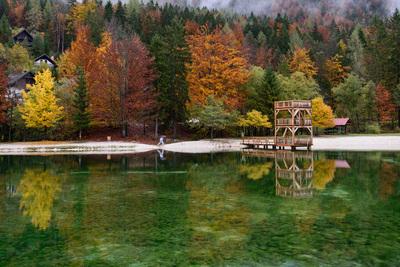 Slovenia images - Lake Jasna - Ibex Statue