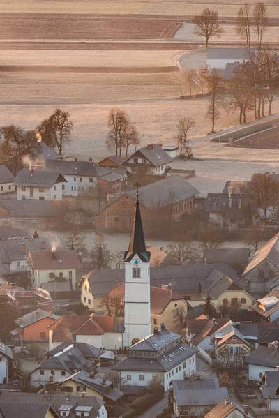 Picture of St Ursula Church from Šmarjetna Gora - St Ursula Church from Šmarjetna Gora