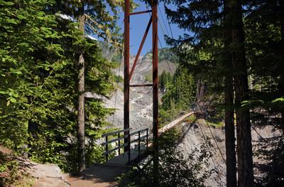 Image of Tahoma Creek Bridge, Mount Rainier National Park - Tahoma Creek Bridge, Mount Rainier National Park