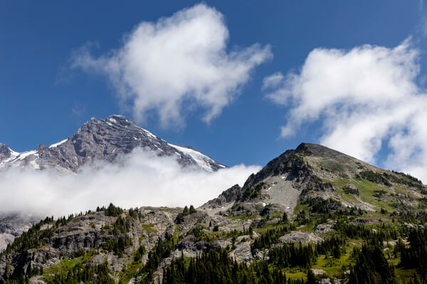Mount Rainier and Pyramid Peak