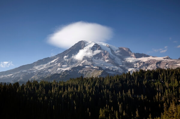 Mount Rainier with a cloud cap