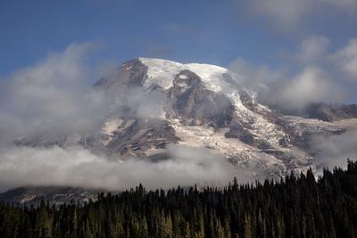 Clouds forming over Mount Rainier