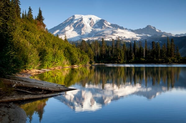 Bench Lake and Mount Rainier