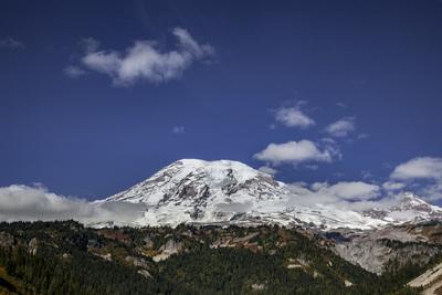 Gathering clouds around Mount Rainier