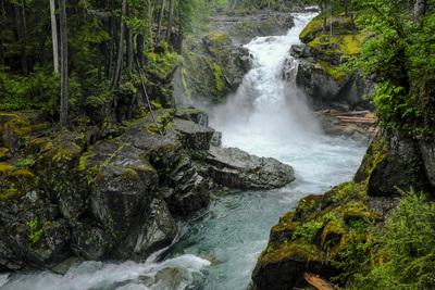 Image of Silver Falls, Mount Rainier National Park - Silver Falls, Mount Rainier National Park