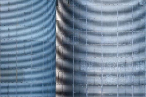 Silos from grain elevator viewpoint