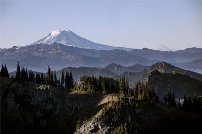 Mount Adams and Mount Hood viewed from Crystal Peak