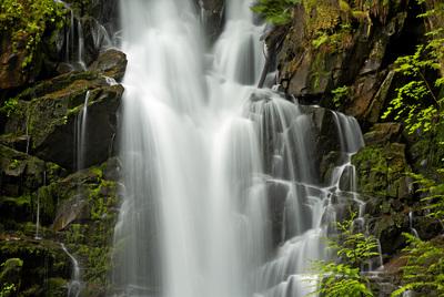 Image of Ranger Falls and Green Lake, Mount Rainier National Park - Ranger Falls and Green Lake, Mount Rainier National Park