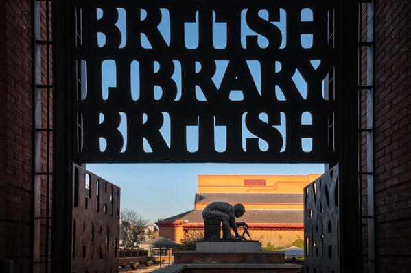 Entrance gate to the British Library