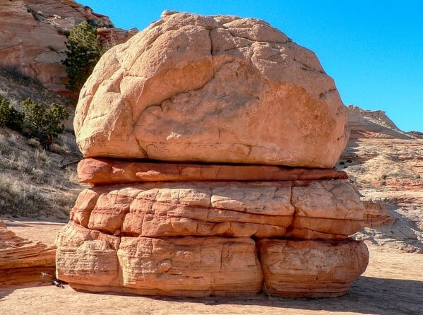 Hamburger Rock, from below