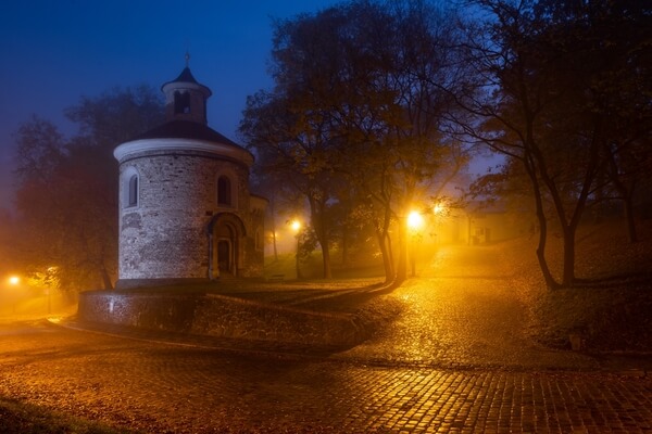 Early morning autumn view of the rotunda of St. Martin