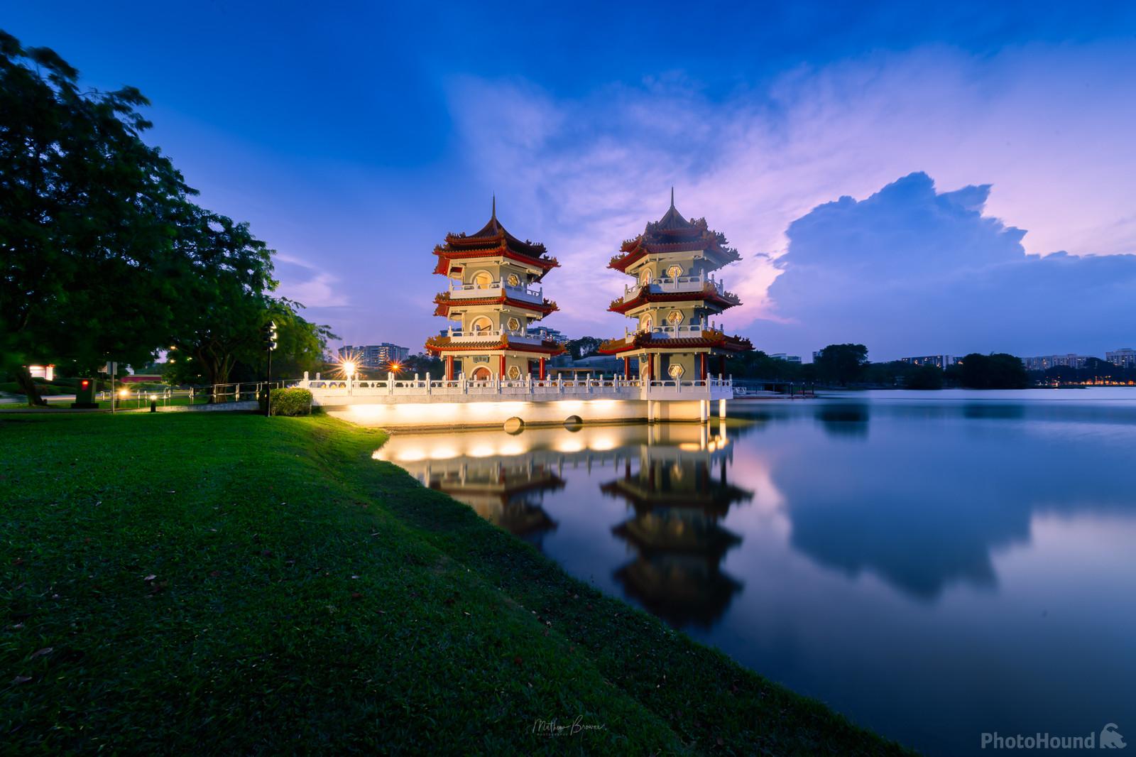 Image of Chinese Garden Twin Pagodas by Mathew Browne