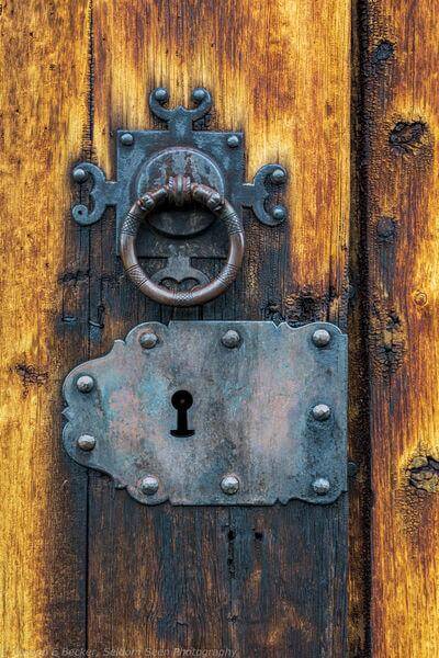 Detail of door handle and lock