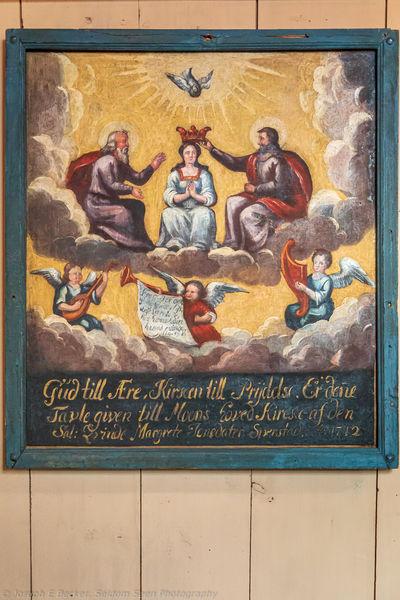 One of many paintings inside the church