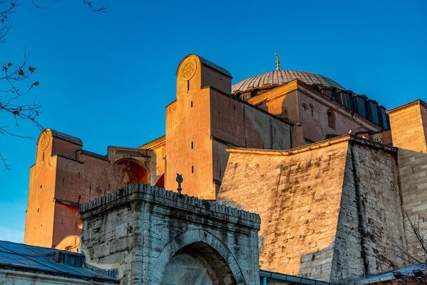 The South Eastern corner of Hagia Sophia at evening light