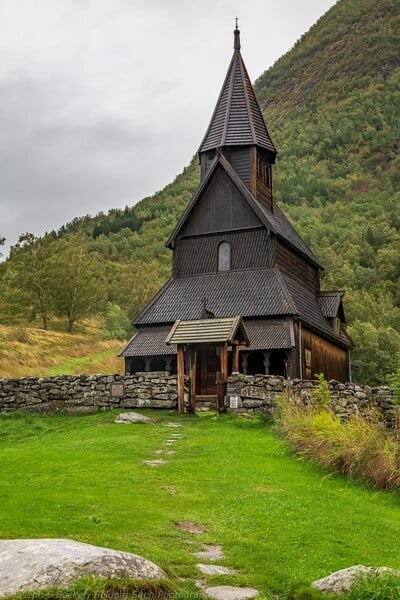 HDR image of the church from path leading into the church yard