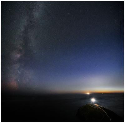 South Stack Lighthouse at Night, with Milky Way above