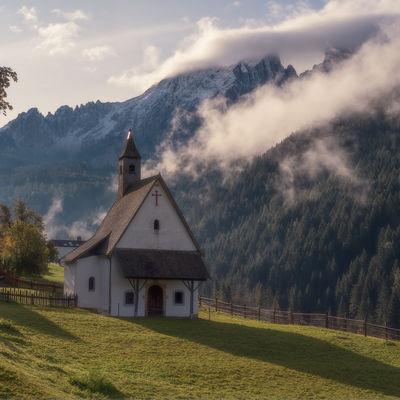 photography locations in The Dolomites - Nova Levante Chapel