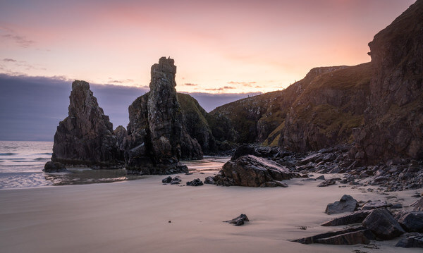 The sea stacks on the southern beach