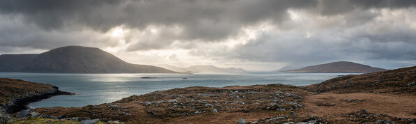 Panoramic of the south Harris hills