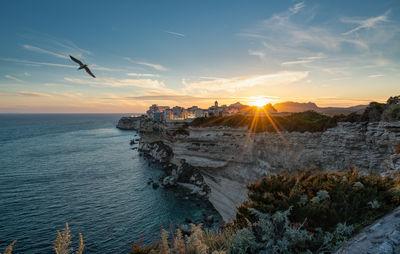 France photography spots - Bonifacio sunset spot with view to the old town 