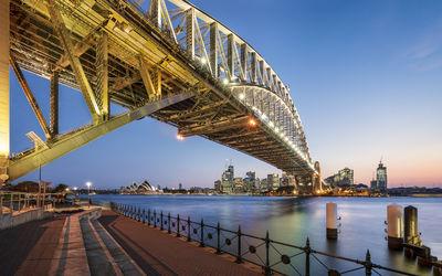 Australia pictures - Sydney view on Harbor Bridge, Opera House and Skyline