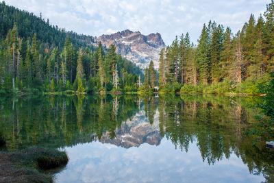 View of the Sierra Buttes from Sand Pond shoreline.