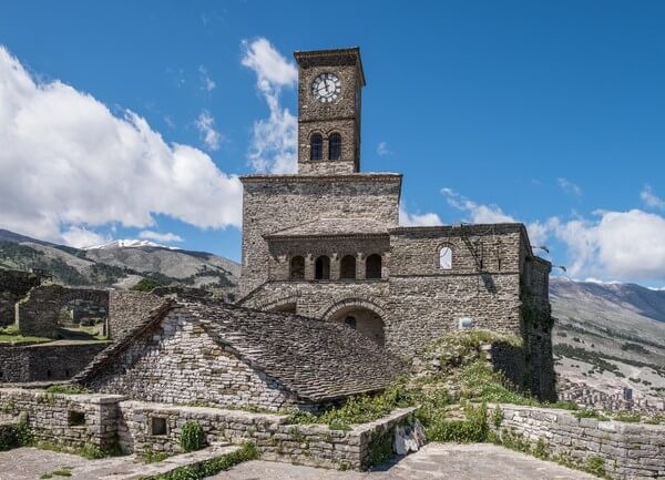 The Castle of Gjirokaster was originally built in the 12th Century, with various additions made over the years, including this clock tower which was built in the 1800s. 
