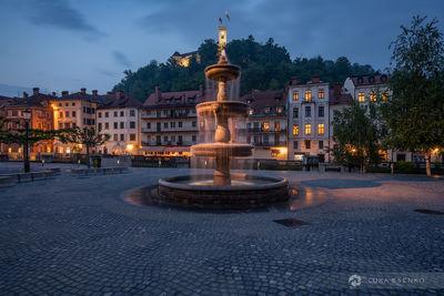 Slovenia photos - Novi trg fountain