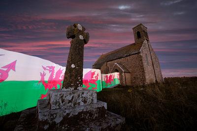 The chapel at dusk, featuring a Pixelstick for lightpainting.