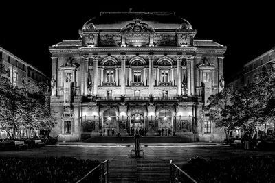Celestins Theater at Lyon by night. 
It is an Italian theater and it is one of the only theaters in France, with the 