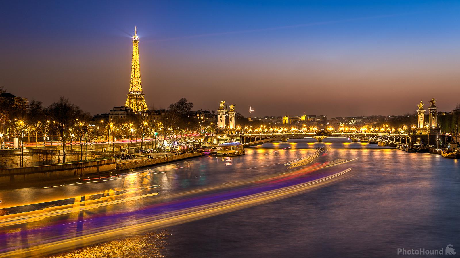 Image of Eiffel Tower and Pont Alexandre III seen from the Pont de la Concorde by Frédéric Monin