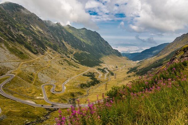 The famous Transfagarasan Highway is the most beautiful road in Romania crossing the Transylvanian Alps (Carpathian Mountains).