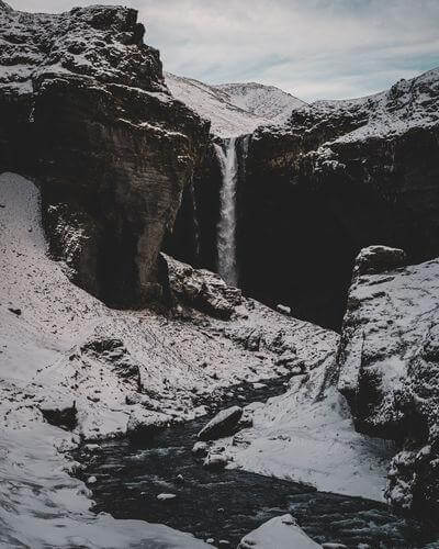 photography locations in Iceland - Kvernufoss - Walk Behind The Waterfall.