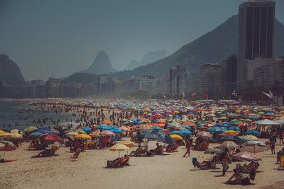 So many people on a Sunday on brazil's most famous beach.