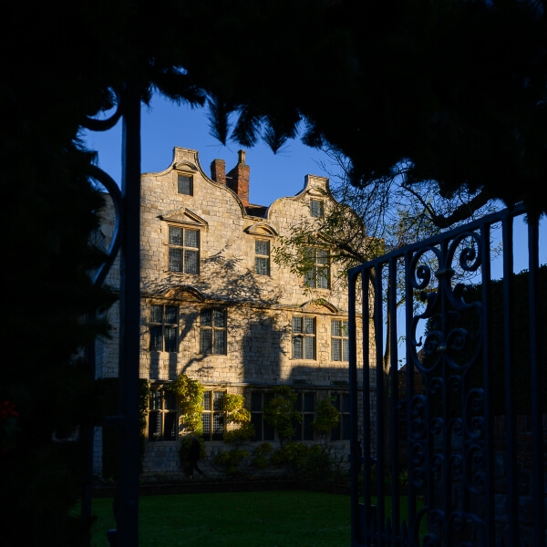 National Trust owned Treasurer's House taken through the gate to the gardens