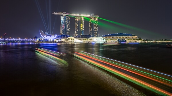 Light-trails from boats, and laser-light fun