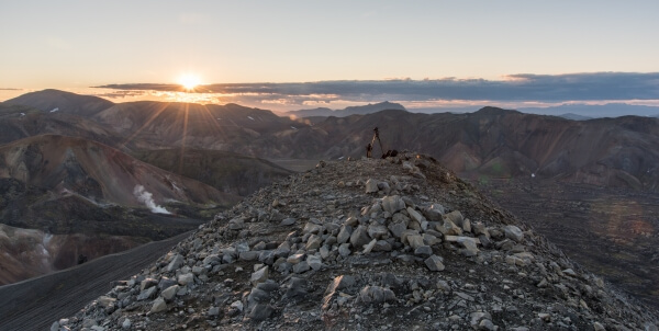 Sunset along the summit ridge