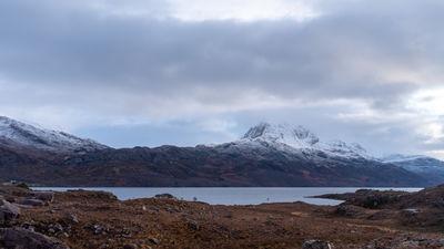 From the road along Loch Maree there are countless spots over Ben Slioch on the northern shore