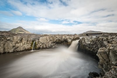 Iceland images - Waterfall near Emstrur