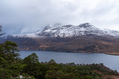 View over Loch Maree, looking north from the Beinn Eighe Woodland Trail 