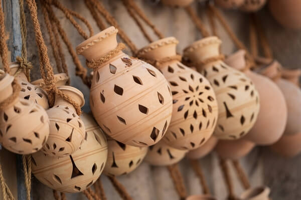 Decorative pottery at Nizwa souq